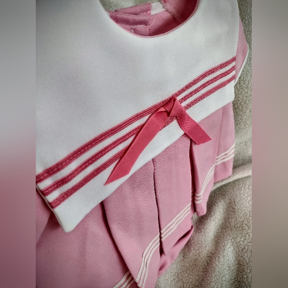 NWT Vintage 1988 Girls 9 Months Pink Nautical Sailor Dress Wonderland USA-Made - Picture 2 of 10
